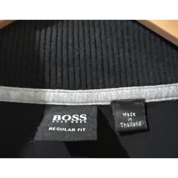 BOSS Hugo Boss 1/4 Zip Men's Size Large Pullover Sweater Black Regular Fit - Picture 8 of 14